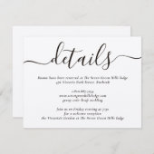 Kraftpapier Moderne Script Bruiloft Informatiekaartje (Voorkant / Achterkant)