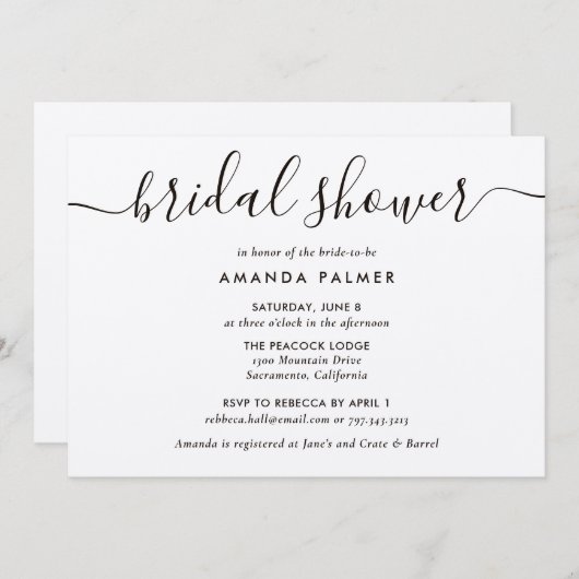 Kraftpapier Moderne Script Bruiloft Kaart (Voorkant / Achterkant)