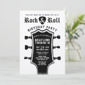 Kraftpapier Rock n Roll Gitaar Uitnodiging (Staand voorkant)