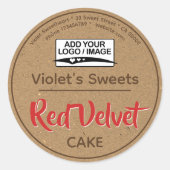  kraftpapier Roodkookkoekjeslabel Ronde Sticker (Voorkant)