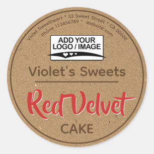kraftpapier Roodkookkoekjeslabel Ronde Sticker