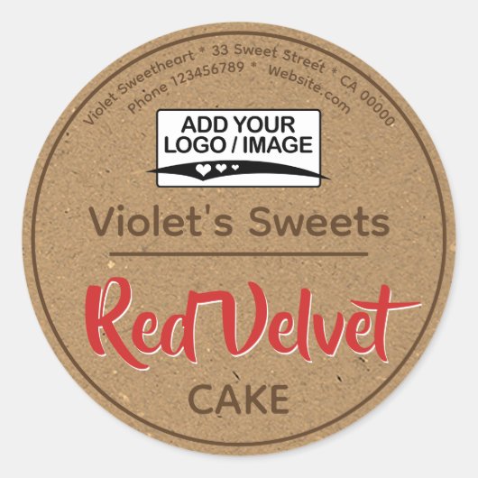  kraftpapier Roodkookkoekjeslabel Ronde Sticker (Voorkant)