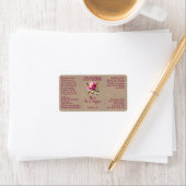 Kraftpapier roos druppelfles label 2.375 x 1.25 (Insitu)