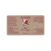 Kraftpapier roos druppelfles label 2.375 x 1.25 (Voorkant)