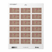 Kraftpapier roos druppelfles label 2.375 x 1.25 (Full Sheet)