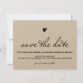 Kraftpapier Save The Date Kaart