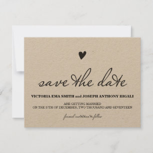 Kraftpapier Save The Date Kaart