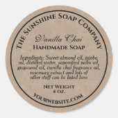 Kraftpapier stijl zeep cosmetica verpakking label (Voorkant)