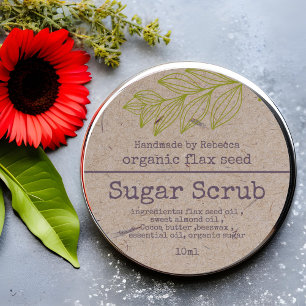 Kraftpapier Suiker Scrub Label