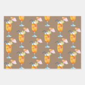 Kraftpapier Tropische cocktails Toucans in het par Inpakpapier Vel (Voorkant 2)