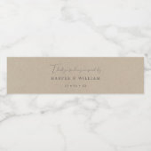 kraftpapier waterfles etiket (Enkel label)