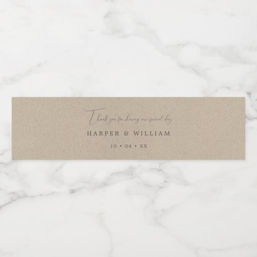 kraftpapier waterfles etiket (Enkel label)