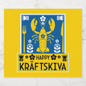 Kräftskiva - Zweedse rivierkreeftenfeest Likeurfles Etiket (Enkel label)