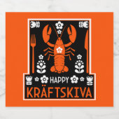 Kräftskiva - Zweedse rivierkreeftenfeest Likeurfles Etiket (Enkel label)