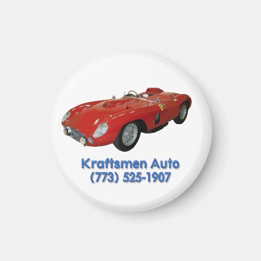 Kraftsmen Auto Blue Font/Red Car Magnet (Voorkant)