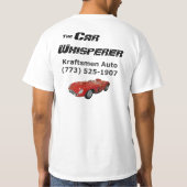 Kraftsmen Car Whisperer Basic T-Shirt (met rode au (Achterkant)