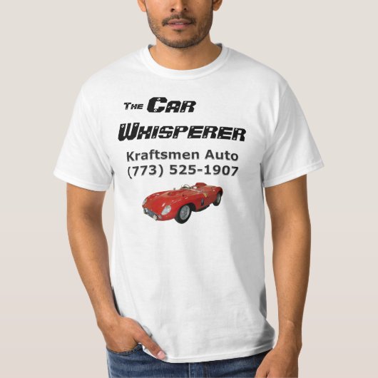 Kraftsmen Car Whisperer Basic T-Shirt (met rode au (Voorkant)