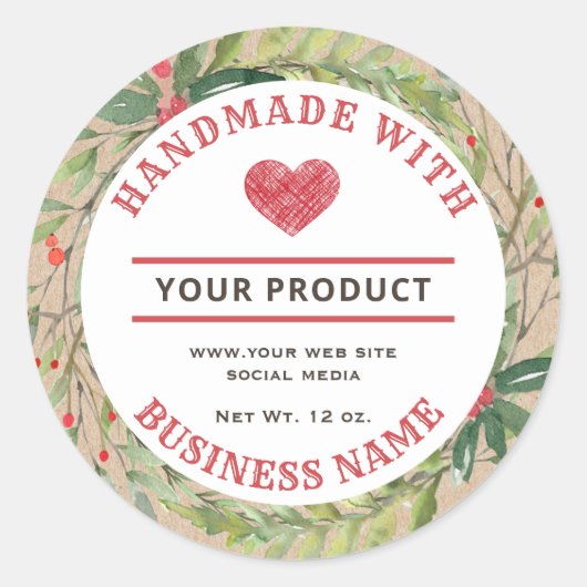  kraftvakantie met productetiket ronde sticker (Voorkant)