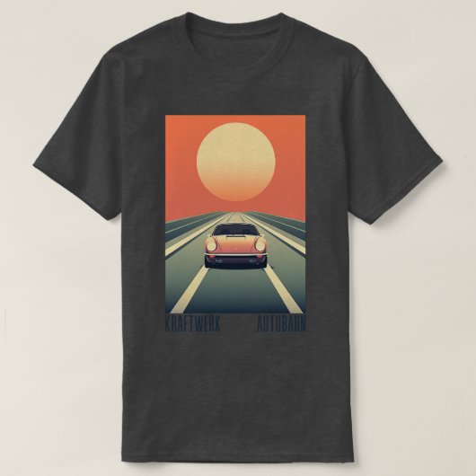 Kraftwerk Autobahn Retro Esthetisch Origineel Ontw T-shirt (Design voorkant)