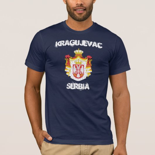 Kragujevac, Servië met wapenschild T-shirt (Voorkant)