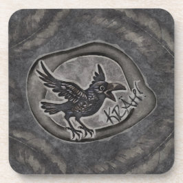 Krähe Crow Rabe ruft KRÄH! Bier Onderzetter