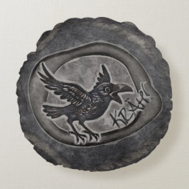 Krähe Crow Rabe ruft KRÄH! Kissen Rond Kussen