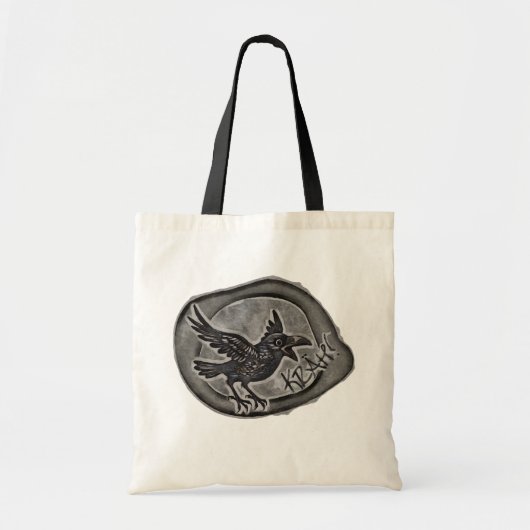 Krähe Crow Rabe ruft KRÄH! Tasche Tragetasche Tote Bag (Voorkant)