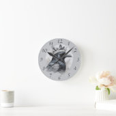 Krähe Crow Rabe Vogel Portrait mit Ziffern Ronde Klok (Huis)