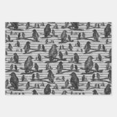 Krähen Raben Crows auf Ast Verpackung Inpakpapier Vel (Voorkant 3)