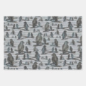 Krähen Raben Crows auf Ast Verpackung Inpakpapier Vel (Voorkant)