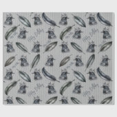 Krähen Raben Crows Federn Feathers Eigener Text Cadeaupapier (Vlak)