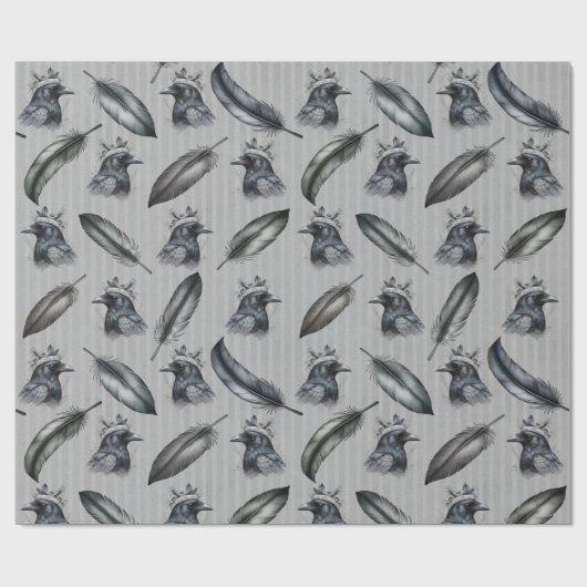 Krähen Raben Crows Federn Feathers Verpackung Cadeaupapier (Vlak)