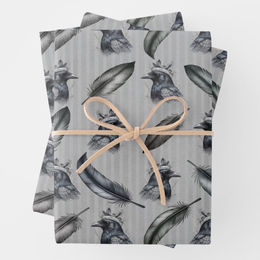 Krähen Raben Crows Federn Feathers Verpackung Inpakpapier Vel (In situ)