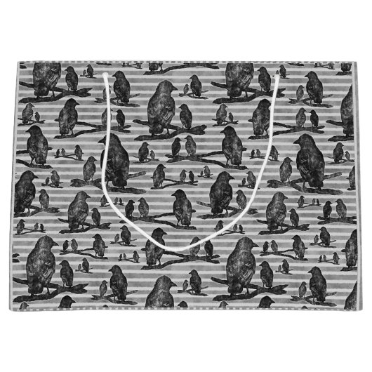 Krähen Raben Crows Geschenk Tüte Party Groot Cadeauzakje (Voorkant)