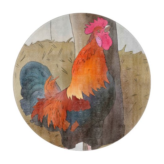 krähender Hahn Snijplank (Voorkant)