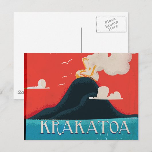 Krakata  Vacation Poster Art Briefkaart (Voorkant / Achterkant)