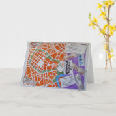 Krakau kaart wenskaart (Gele Bloem)