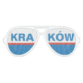 Krakau Krakau stad Polen Vlag kleuren tinten Aviator Zonnebril (Voorkant)