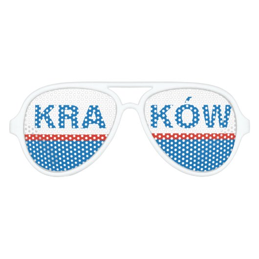 Krakau Krakau stad Polen Vlag kleuren tinten Aviator Zonnebril (Voorkant)