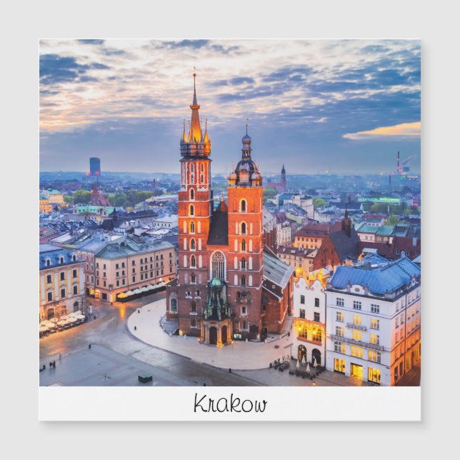 Krakau nacht in Polen (Voorkant)