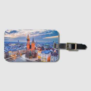 Krakau nacht in Polen Bagagelabel