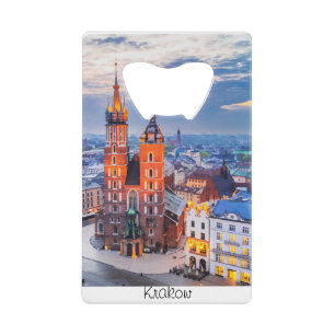 Krakau nacht in Polen Creditkaart Flessenopener