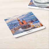 Krakau nacht in Polen Kartonnen Onderzetters (Schuin)