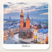 Krakau nacht in Polen Kartonnen Onderzetters (Voorkant)