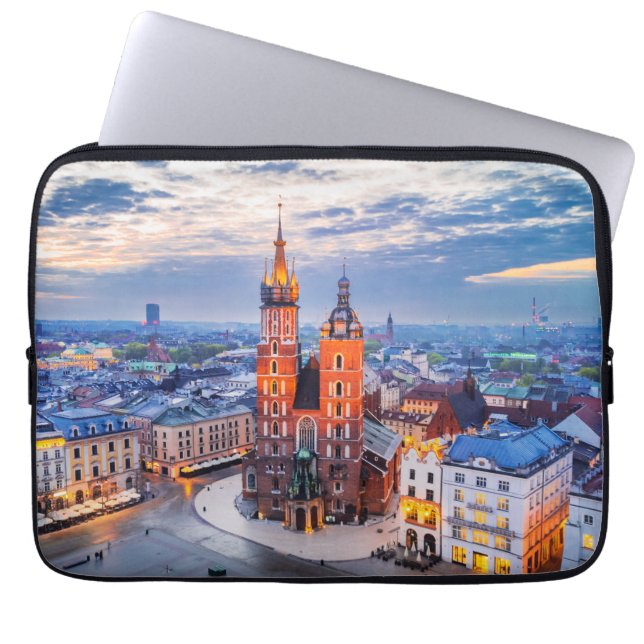 Krakau nacht in Polen Laptop Sleeve (Voorkant)