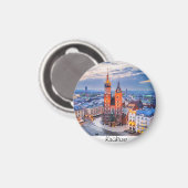 Krakau nacht in Polen Magneet (Voorkant / Achterkant)