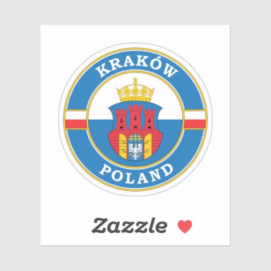 Krakau Polen Cirkel Embleem Sticker (Vel)