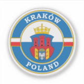 Krakau Polen Cirkel Embleem Sticker (Voorkant)