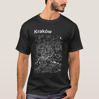 Krakau Polen Classic Stadsplattegrond Grafisch T-shirt