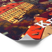 Krakau Polen  kunst reisillustratie Poster (Hoek)